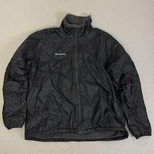 Columbia Interchange Jacket Men’s XL Black Full Zip Fleece Lined Nylon Coat